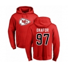 Football Kansas City Chiefs #97 Alex Okafor Red Name & Number Logo Pullover Hoodie
