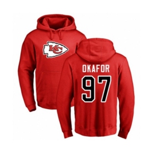 Football Kansas City Chiefs #97 Alex Okafor Red Name & Number Logo Pullover Hoodie