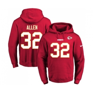 Football Men's Kansas City Chiefs #32 Marcus Allen Red Name & Number Pullover Hoodie