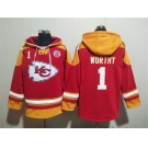 Men's Kansas City Chiefs #1 Xavier Worthy Red Ageless Must-Have Lace-Up Pullover Hoodie