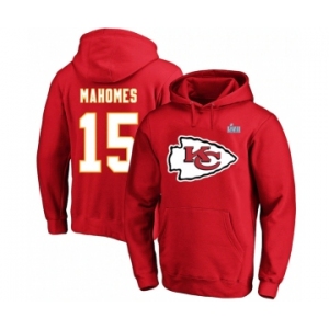 Men's Kansas City Chiefs #15 Patrick Mahomes Red Super Bowl LVII Big & Tall Name & Number Pullover Hoodie