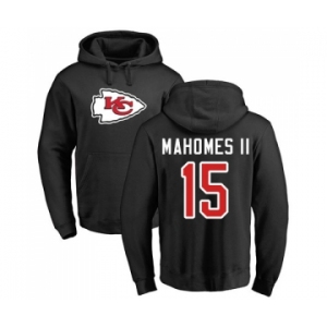 NFL Nike Kansas City Chiefs #15 Patrick Mahomes II Black Name & Number Logo Pullover Hoodie