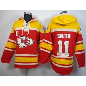 nike nfl jerseys kansas city chiefs #11 smith red-yellow[pullover hooded sweatshirt]