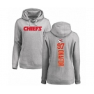 Football Women's Kansas City Chiefs #97 Alex Okafor Ash Backer Pullover Hoodie