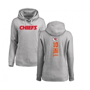NFL Women's Nike Kansas City Chiefs #10 Tyreek Hill Ash Backer Pullover Hoodie