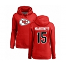 NFL Women's Nike Kansas City Chiefs #15 Patrick Mahomes Red Name & Number Logo Pullover Hoodie