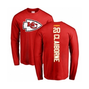 Football Kansas City Chiefs #20 Morris Claiborne Red Backer Long Sleeve T-Shirt