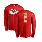 Football Kansas City Chiefs #32 Marcus Allen Red Backer Long Sleeve T-Shirt