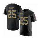 Football Men's Kansas City Chiefs #25 LeSean McCoy Black Camo Salute to Service T-Shirt