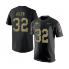 Football Men's Kansas City Chiefs #32 Marcus Allen Black Camo Salute to Service T-Shirt