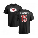 NFL Nike Kansas City Chiefs #15 Patrick Mahomes Black Name & Number Logo T-Shirt