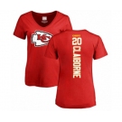 Football Women's Kansas City Chiefs #20 Morris Claiborne Red Backer T-Shirt