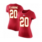 Football Women's Kansas City Chiefs #20 Morris Claiborne Red Rush Pride Name & Number T-Shirt