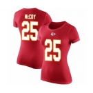 Football Women's Kansas City Chiefs #25 LeSean McCoy Red Rush Pride Name & Number T-Shirt