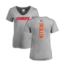 Football Women's Kansas City Chiefs #32 Marcus Allen Ash Backer V-Neck T-Shirt