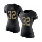 Football Women's Kansas City Chiefs #32 Marcus Allen Black Camo Salute to Service T-Shirt