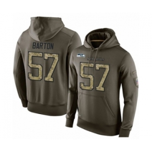 Football Men's Seattle Seahawks #57 Cody Barton Green Salute To Service Pullover Hoodie
