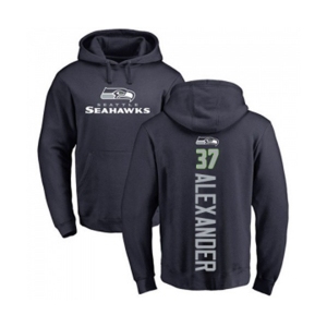 Football Seattle Seahawks #37 Shaun Alexander Navy Blue Backer Pullover Hoodie