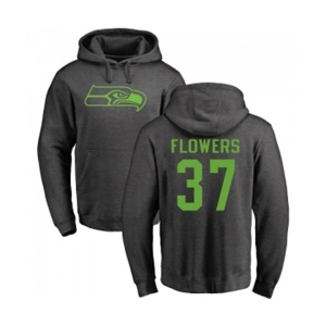 Football Seattle Seahawks #37 Tre Flowers Ash One Color Pullover Hoodie