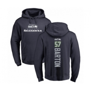 Football Seattle Seahawks #57 Cody Barton Navy Blue Backer Pullover Hoodie