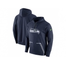 Men Seattle Seahawks Nike College Navy Champ Drive Vapor Speed Pullover Hoodie