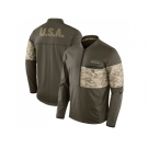 Men Seattle Seahawks Nike Olive Salute to Service Sideline Hybrid Half-Zip Pullover Jacket