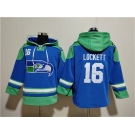 Men's Seattle Seahawks #16 Tyler Lockett Ageless Must-Have Lace-Up Pullover Hoodie