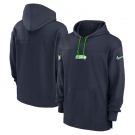 Men's Seattle Seahawks Navy Performance Pullover Hoodie