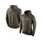 Men''s Seattle Seahawks Nike Olive Salute To Service KO Performance Hoodie