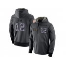 NFL Men's Nike Seattle Seahawks #12 Fan Stitched Black Anthracite Salute to Service Player Performance Hoodie