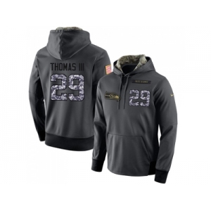 NFL Men's Nike Seattle Seahawks #29 Earl Thomas III Stitched Black Anthracite Salute to Service Player Performance Hoodie