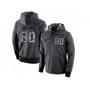 NFL Men's Nike Seattle Seahawks #80 Steve Largent Stitched Black Anthracite Salute to Service Player Performance Hoodie