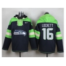 Nike Seattle Seahawks #16 Tyler Lockett Steel Blue Player Pullover Hoodie