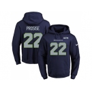 Nike Seattle Seahawks #22 C. J. Prosise Navy Blue Name & Number Pullover NFL Hoodie