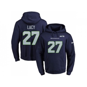Nike Seattle Seahawks #27 Eddie Lacy Navy Blue Name & Number Pullover NFL Hoodie