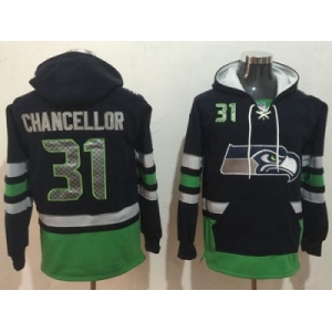 Nike Seattle Seahawks #31 Kam Chancellor Navy Blue Green Name & Number Pullover NFL Hoodie