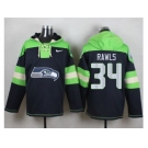 Nike Seattle Seahawks #34 Thomas Rawls Steel Blue Player Pullover Hoodie