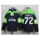 Nike Seattle Seahawks #72 Michael Bennett Steel Blue Player Pullover Hoodie