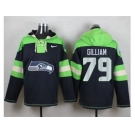 Nike Seattle Seahawks #79 Garry Gilliam Steel Blue Player Pullover Hoodie