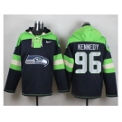 Nike Seattle Seahawks #96 Cortez Kennedy Steel Blue Player Pullover Hoodie