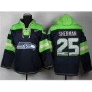 nike nfl jerseys seattle seahawks #25 sherman green-blue[pullover hooded sweatshirt]