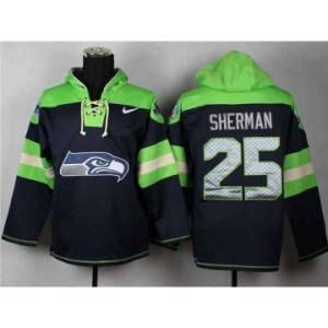 nike nfl jerseys seattle seahawks #25 sherman green-blue[pullover hooded sweatshirt]
