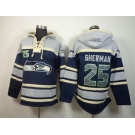 nike nfl jerseys seattle seahawks #25 sherman grey-blue[pullover hooded sweatshirt]