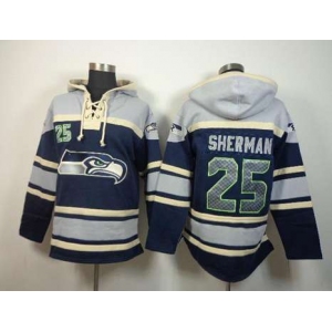 nike nfl jerseys seattle seahawks #25 sherman grey-blue[pullover hooded sweatshirt]