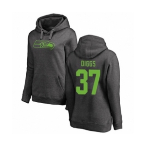 Football Women's Seattle Seahawks #37 Quandre Diggs Ash One Color Pullover Hoodie
