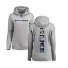 Football Women's Seattle Seahawks #37 Tre Flowers Ash Backer Pullover Hoodie