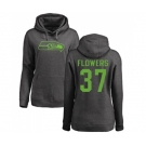 Football Women's Seattle Seahawks #37 Tre Flowers Ash One Color Pullover Hoodie