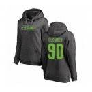 Football Women's Seattle Seahawks #90 Jadeveon Clowney Ash One Color Pullover Hoodie