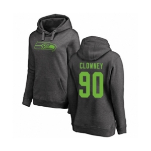 Football Women's Seattle Seahawks #90 Jadeveon Clowney Ash One Color Pullover Hoodie