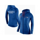 Women Nike Seattle Seahawks Full-Zip Performance Hoodie Blue